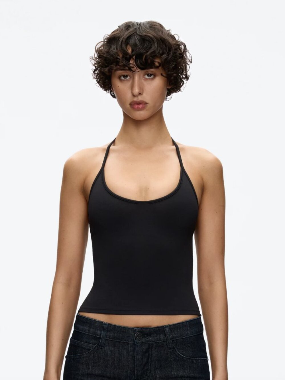 Tankair Half Moon Halter Top in Black